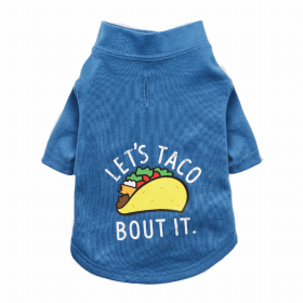 The Essential T-Shirt - Let's Taco Bout It (Color: Blueberry Blue, size: small)