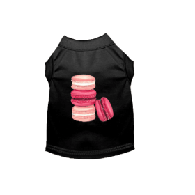 Love Macaroons Dog Shirt (Color: Black, size: X Small)