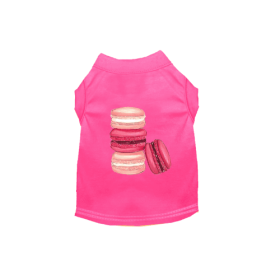 Love Macaroons Dog Shirt (Color: Hot Pink, size: X Small)