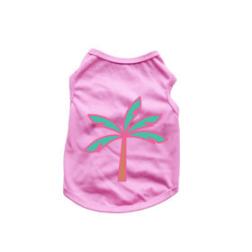 Palm Tree Tank Top (Color: Pink, size: medium)