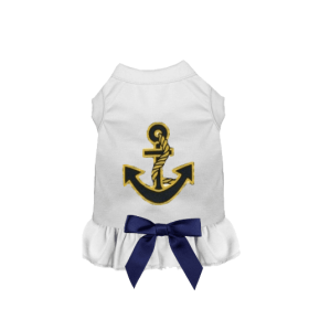 Sailor Girl Dog Dress (Color: White, size: X Large)