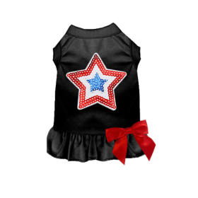 Sequin Star Dress/Tee (Color: Black, size: X Large)