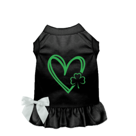 Shamrocks & Hearts Dog Dress/Shirt (Color: Black, size: X Large)