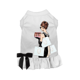 Sniffany & Macaroons, Please- Dog Dress (Color: White, size: X Small)