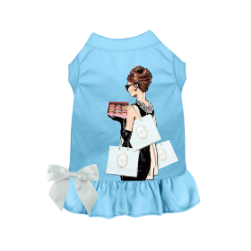 Sniffany & Macaroons, Please- Dog Dress (Color: Blue, size: medium)