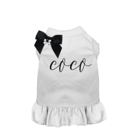 Fancy Coco Dog Dress (Color: White, size: X Small)