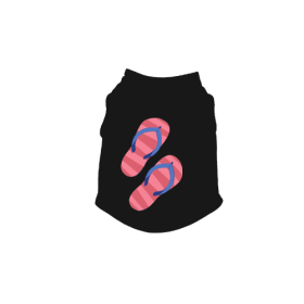 Flipflop Tank Top (Color: Black, size: small)