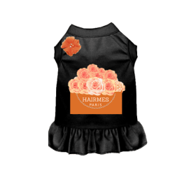 Hairmes Flowers Dog Dress (Color: Black, size: X Small)