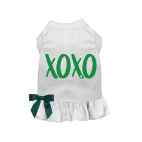 Irish XOXO Dog Shirt/Dress (Color: White, size: medium)