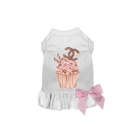 Chewnel Cupcake Dress (Color: White, size: medium)