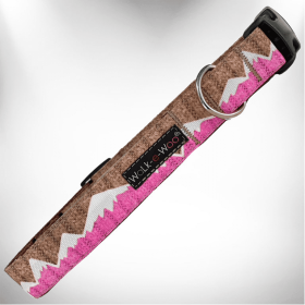 nowcap Mountain Dog Collars (Color: Pink Snowcap Mtn, size: S 3/4" width fits 10-14" neck)