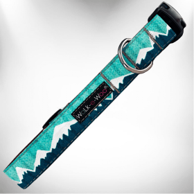 Mountain Dog Collars (Color: Wintergreen Snowcap Mtn, size: XS 5/8" width fits 8-12" neck)