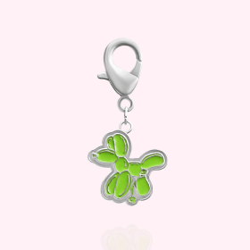 Balloon Dog Collar Charm (Color: Silver)