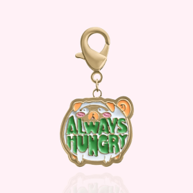 "Always Hungry" Dog Collar Charm (Color: Gold)