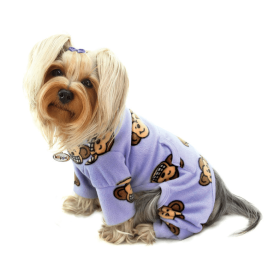 Silly Monkey Fleece Turtleneck Pajamas (Color: Lavender, size: L)