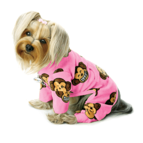 Silly Monkey Fleece Turtleneck Pajamas (Color: Pink, size: L)